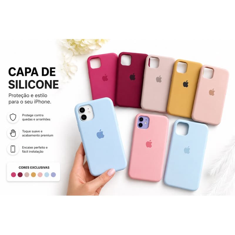 Kit 2em1 Case Silicone Colorida iPhone XR 11 12 13 14 15 16 + Película Vidro Privacidade 3D - Avatar
