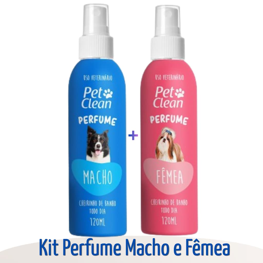 Kit Perfume Colônia para Cachorro e Gato Pet Shop Macho e Fêmea 120ML - Pet Clean