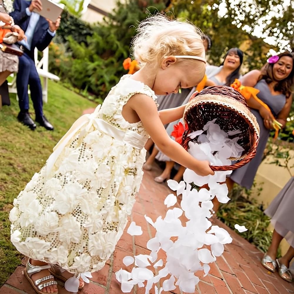 Pétalas De Rosa Artificial Branco De Seda Decoração Romântica Casamento Festa