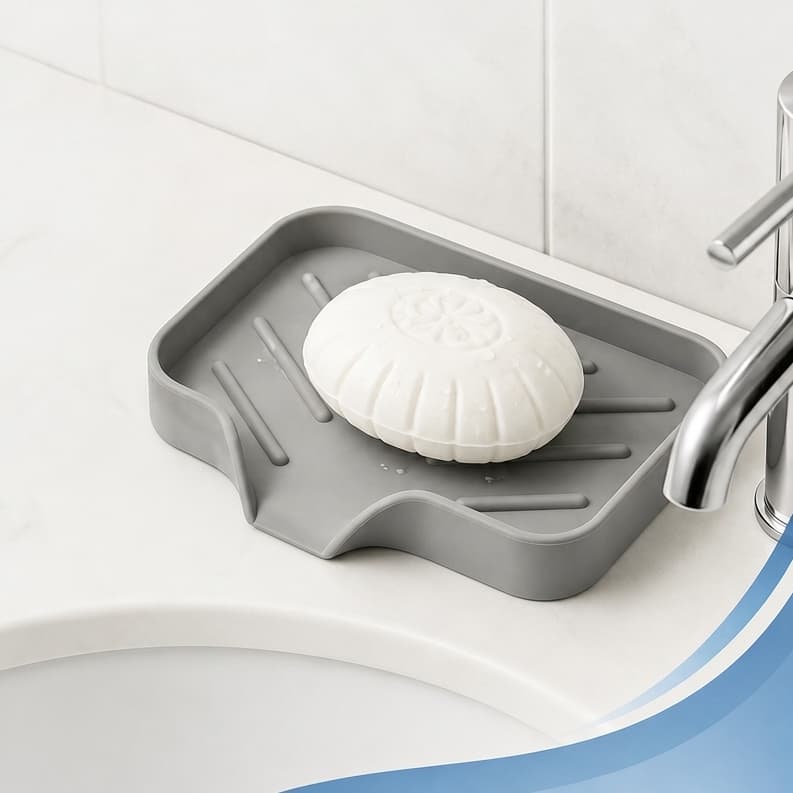 Saboneteira De Silicone Escoa Agua, Porta Sabão Pia E Tanque
