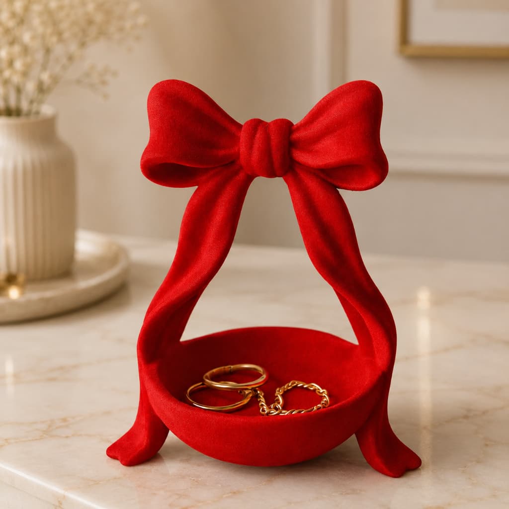 Porta Joias Decorativo Formato Cesta com Laço charmoso e  Elegante