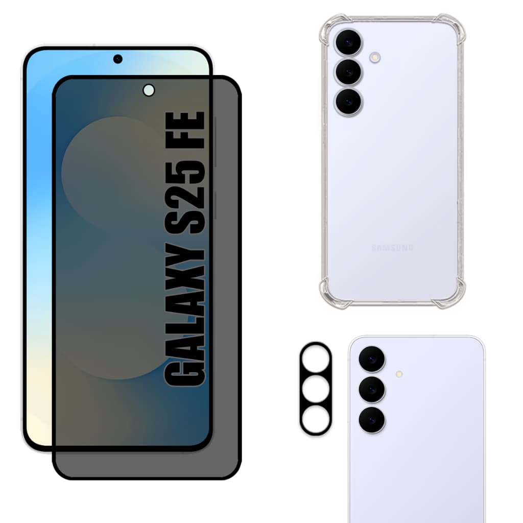 Kit Para Galaxy S25 Fe | Película Privacidade Fosca - Capa Anti Shock - Película Para Câmera