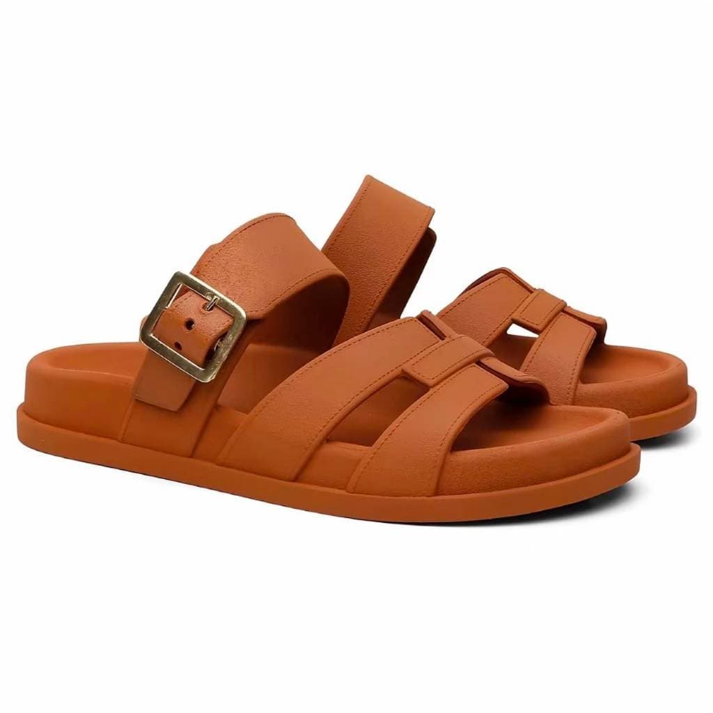 Papete Birken Feminina Sandália Rasteira coim fivela  Confortavel