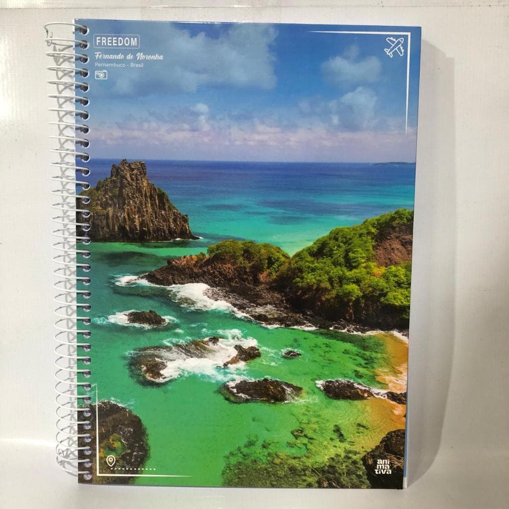 Caderno Freedom 1, 10 e 20 Matérias 200 Folhas Animativa | Caderno Universitário | Material Escolar | Papelaria