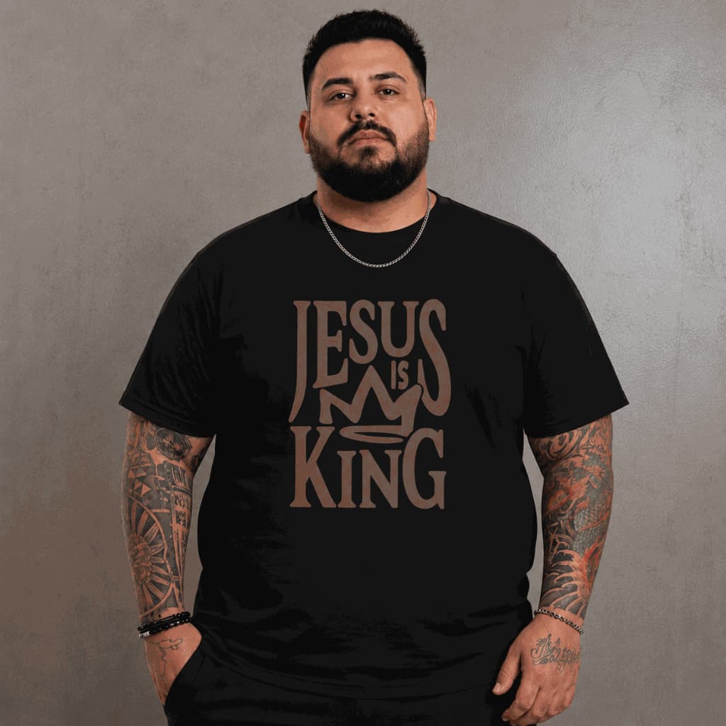 Camiseta Estampada Jesus Is King 100% Algodão Masculina Plus Size P ao g5