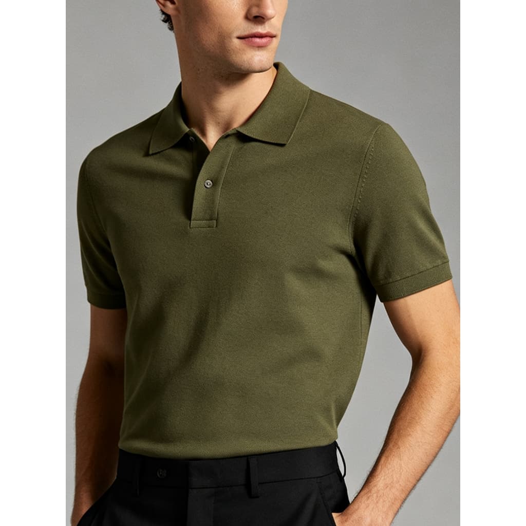 Camisa Polo Masculina Lisa Básica Manga Curta Algodão Casual para Verão