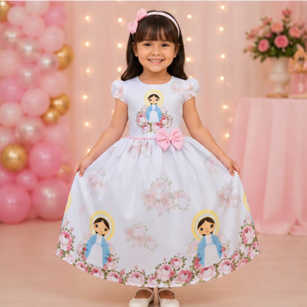VESTIDO INFANTIL NOSSA SENHORA DA GRAÇA RELIGIÃO MENINA