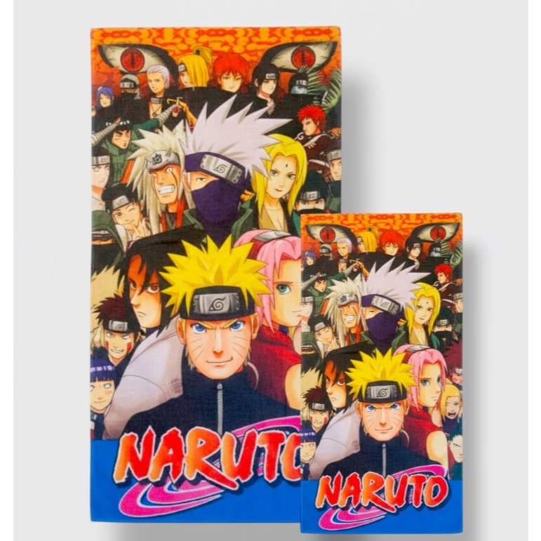 Kit Toalha De Banho + Toalha De Mão Infantil  Naruto
