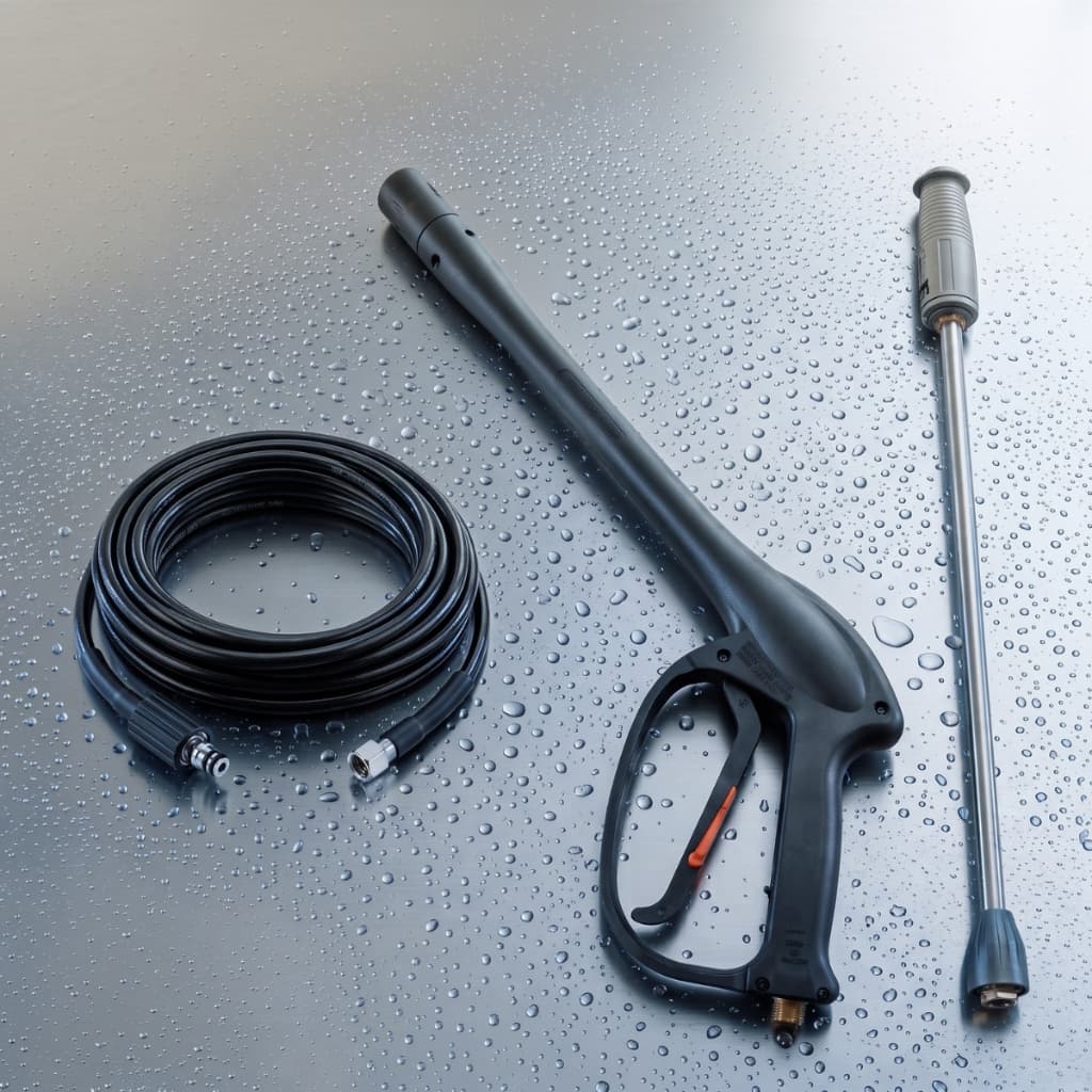 Kit Pistola Lança Bico Leque e Mangueira Nylon 3m Dobb para Lavadora Lavajato Tramontina Master Motomil Eletroplas Titan