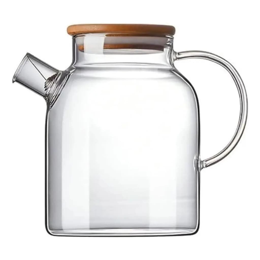 Chaleira Bule Em Vidro, Borosilicato Tampa Em Bambu 1300ml Catálogo