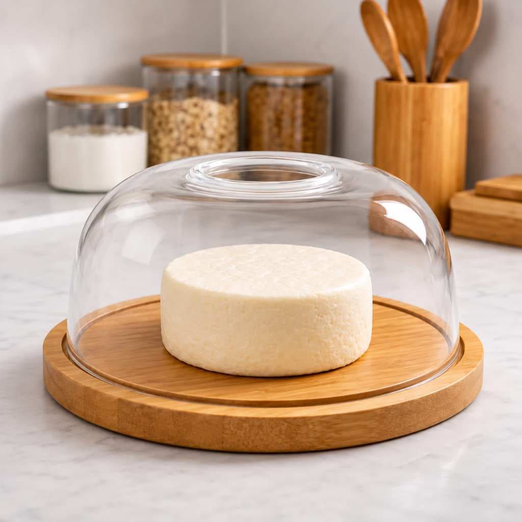 Queijeira com Tampa Acrílica 19x9cm Porta Queijo para Mesa Posta