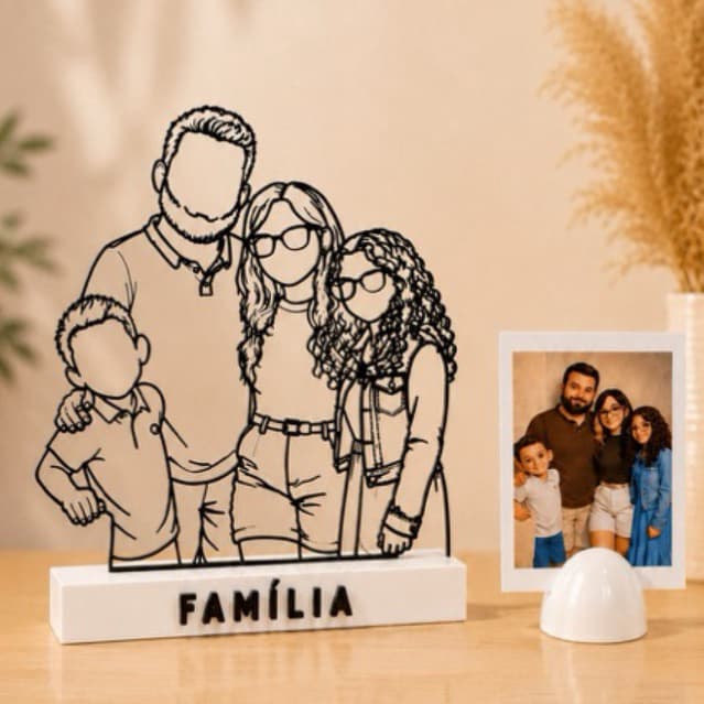 Placa de Familia com foto / Placa decorativa personalizada