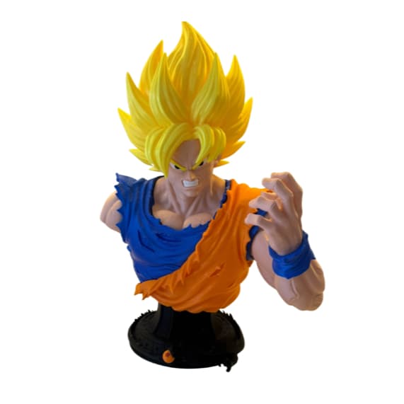 Bust Goku Super Saiyajin 53cm em Impressão 3D | Dragon Ball Z | Busto Colecionável | Decoração Geek