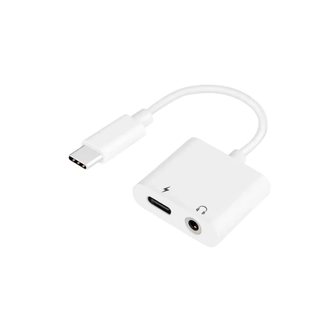 Adaptador USB-C para P2 3,5mm Satellite AL-09 Áudio Fone de Ouvido Branco
