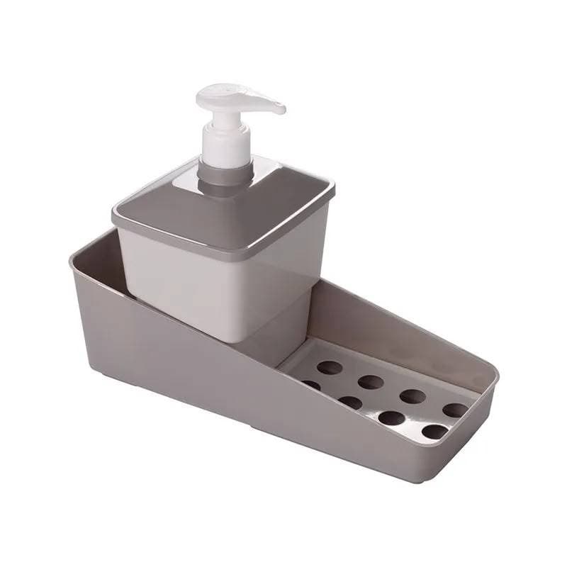 Conjunto Dispenser Porta Detergente Esponja e Porta Sabão Organizador para Pia Cozinha Kit Completo