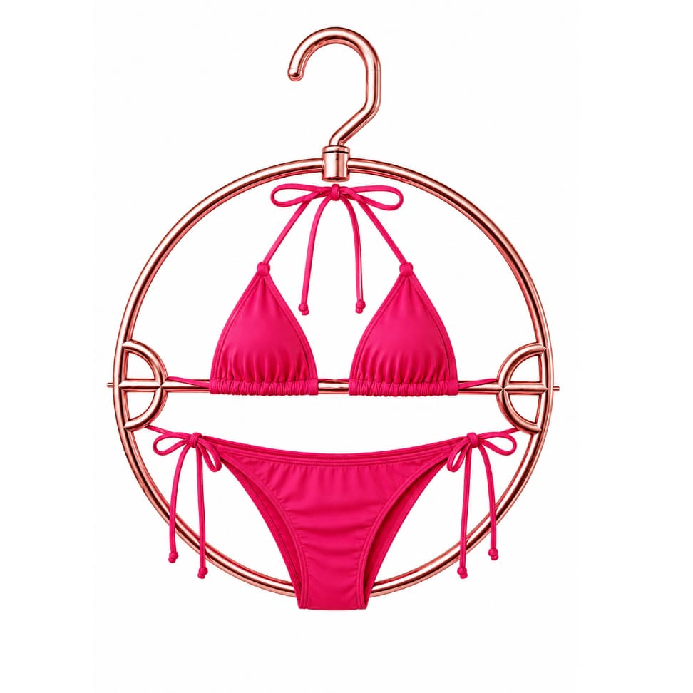 Cabides Rose Redondo Para Bikin Calcinha Moda Praia Kit Com 10