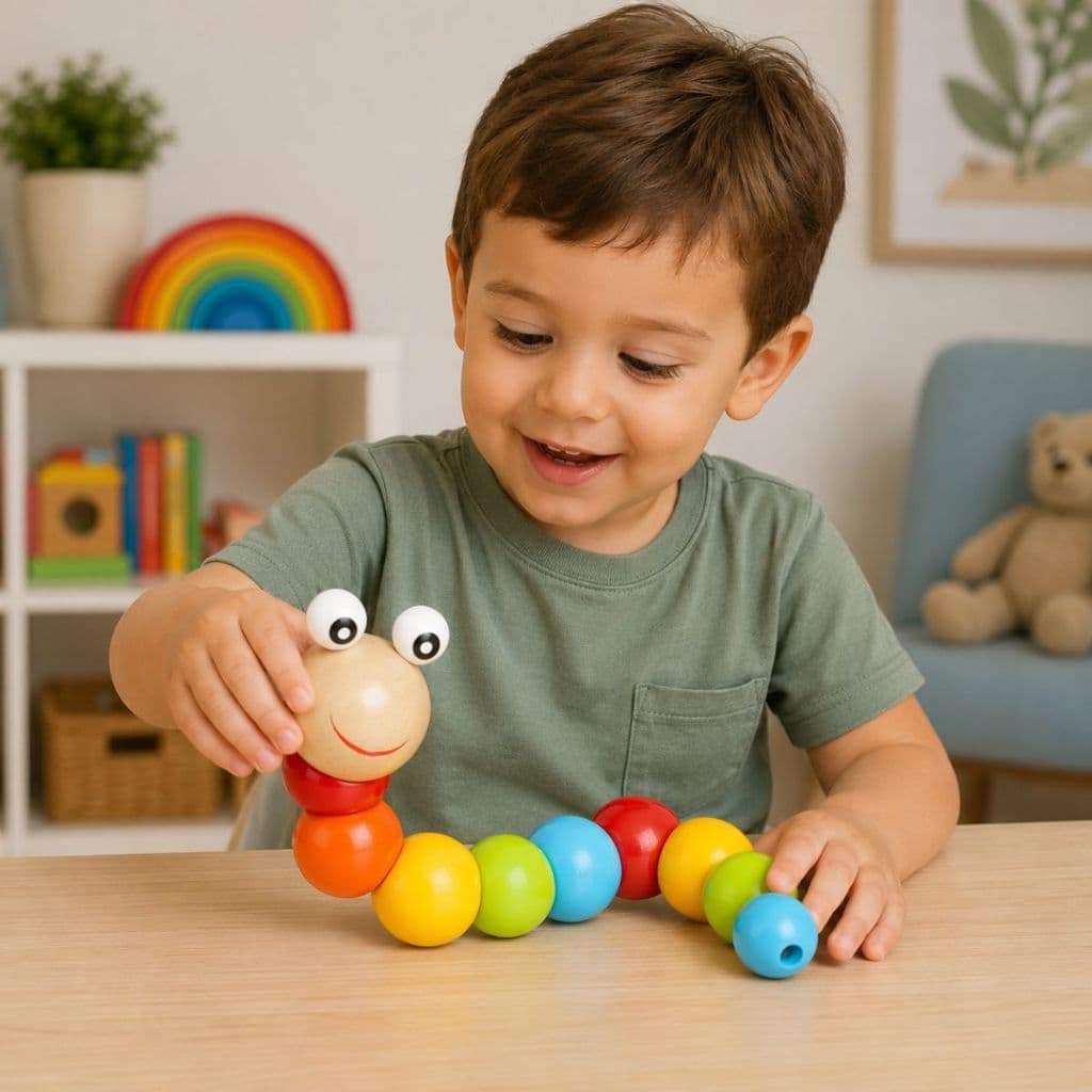 Brinquedo Educativo Minhoca Articulada Colorida Montessori Centopeia Menino Menina