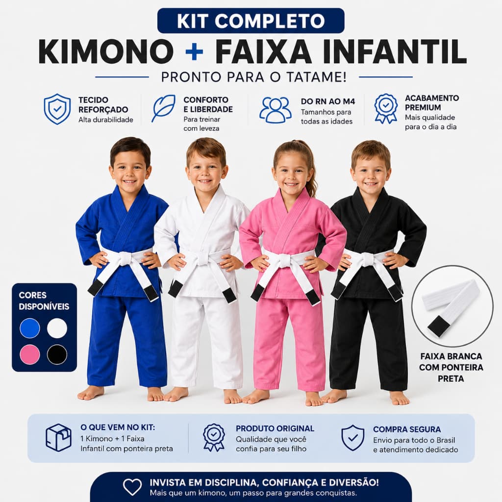 Kimono + Faixa Profissional Jiu Jitsu | Kit especial | Todos os tamanhos