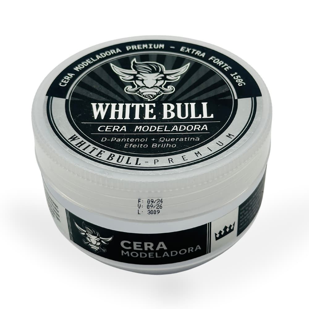 Pomada Cera Modeladora White Bull Premium Incolor Perolizada Matte Teia Caramelo ou Kit 5
