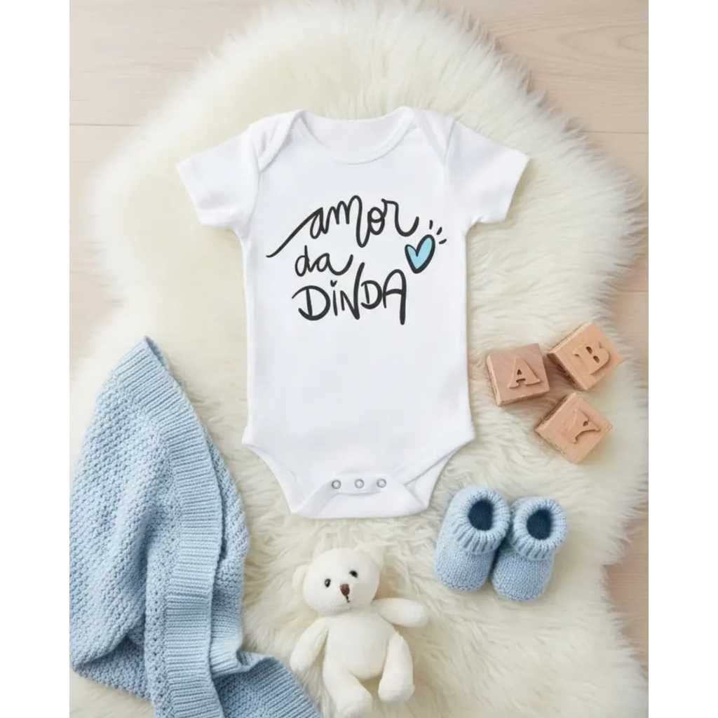 Body Para Bebê Amor Da Dinda Unissex Personalizado