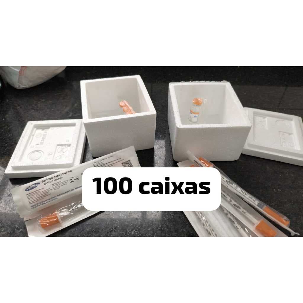 100 caixas de isopor  térmica para insulina ou alimentos