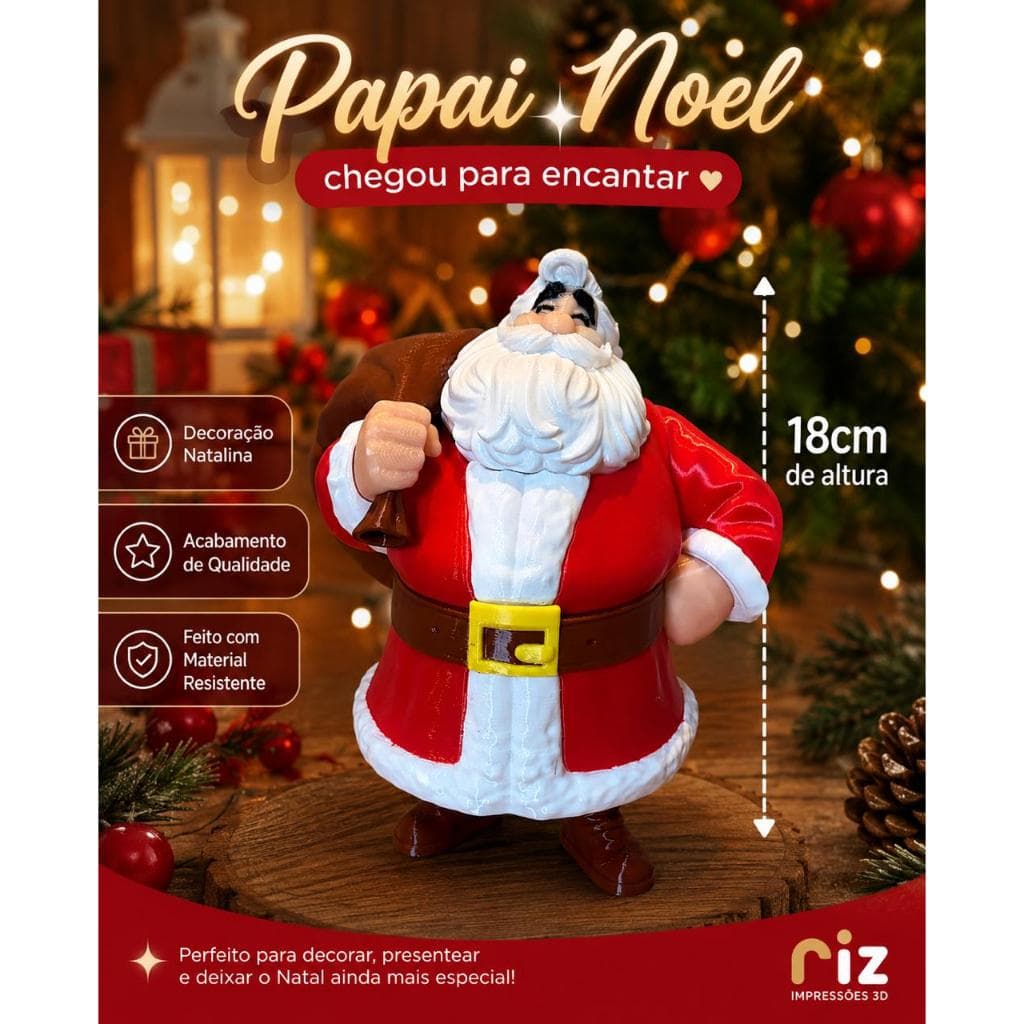 Papai Noel 18cm Decoração de Natal – Enfeite Natalino – Presente e Decoração para Casa