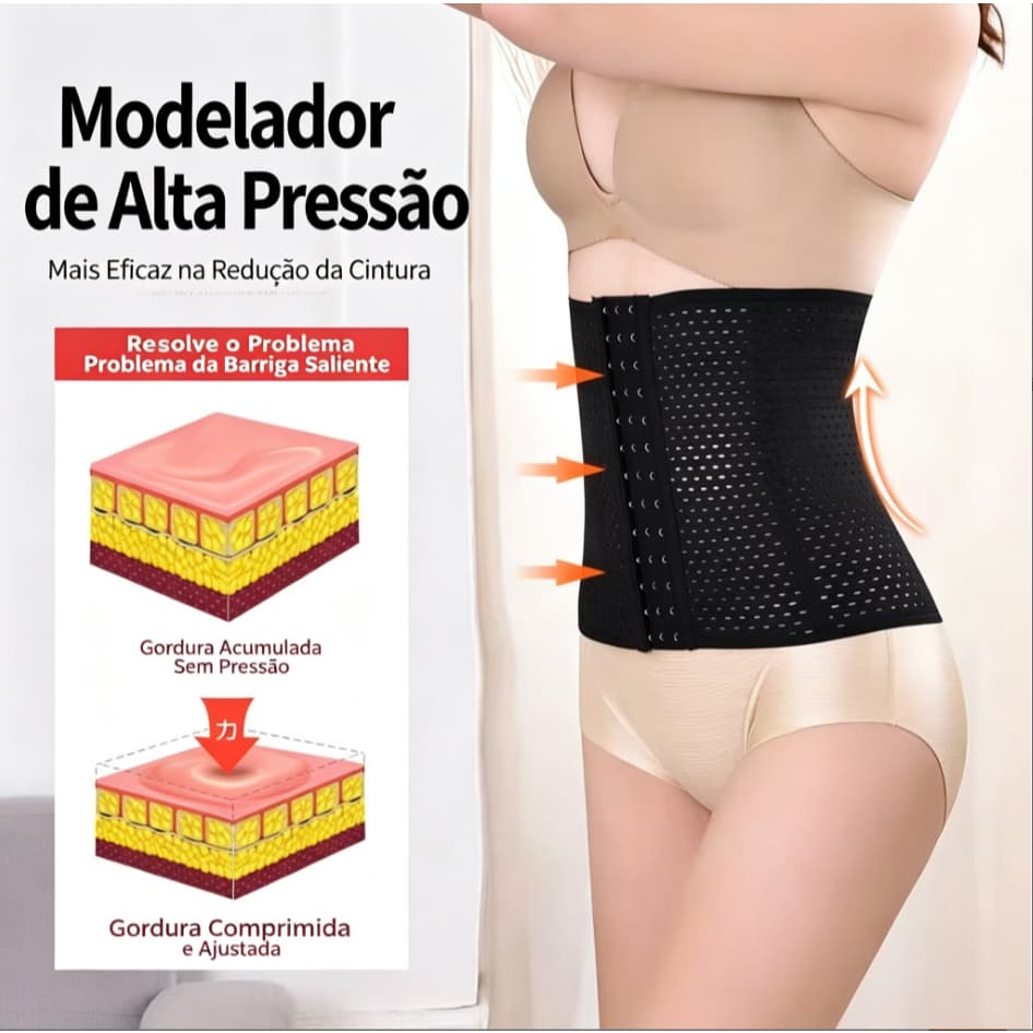 Cinta Modeladora Elastique Feminina Redutor Afina Cintura