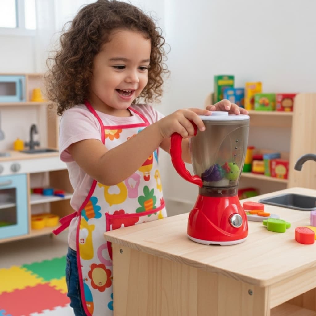 Liquidificador de Brinquedo Divertido Interativo Com Som e Luz Acessórios Para Crianças - Castela