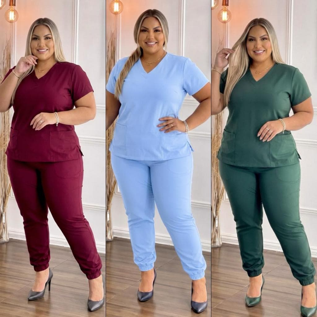 Pijama Cirurgico Feminino Plus Size Amora Scrub Hospitalar Confortavel