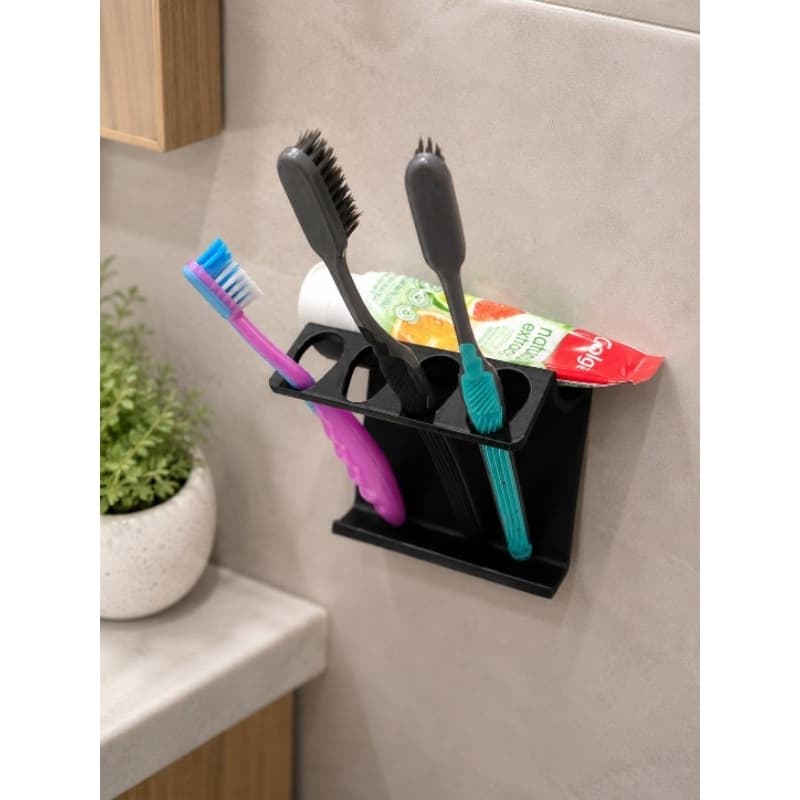Suporte Escova de Dente Creme Dental Minimalista Prático e Resistente Banheiro