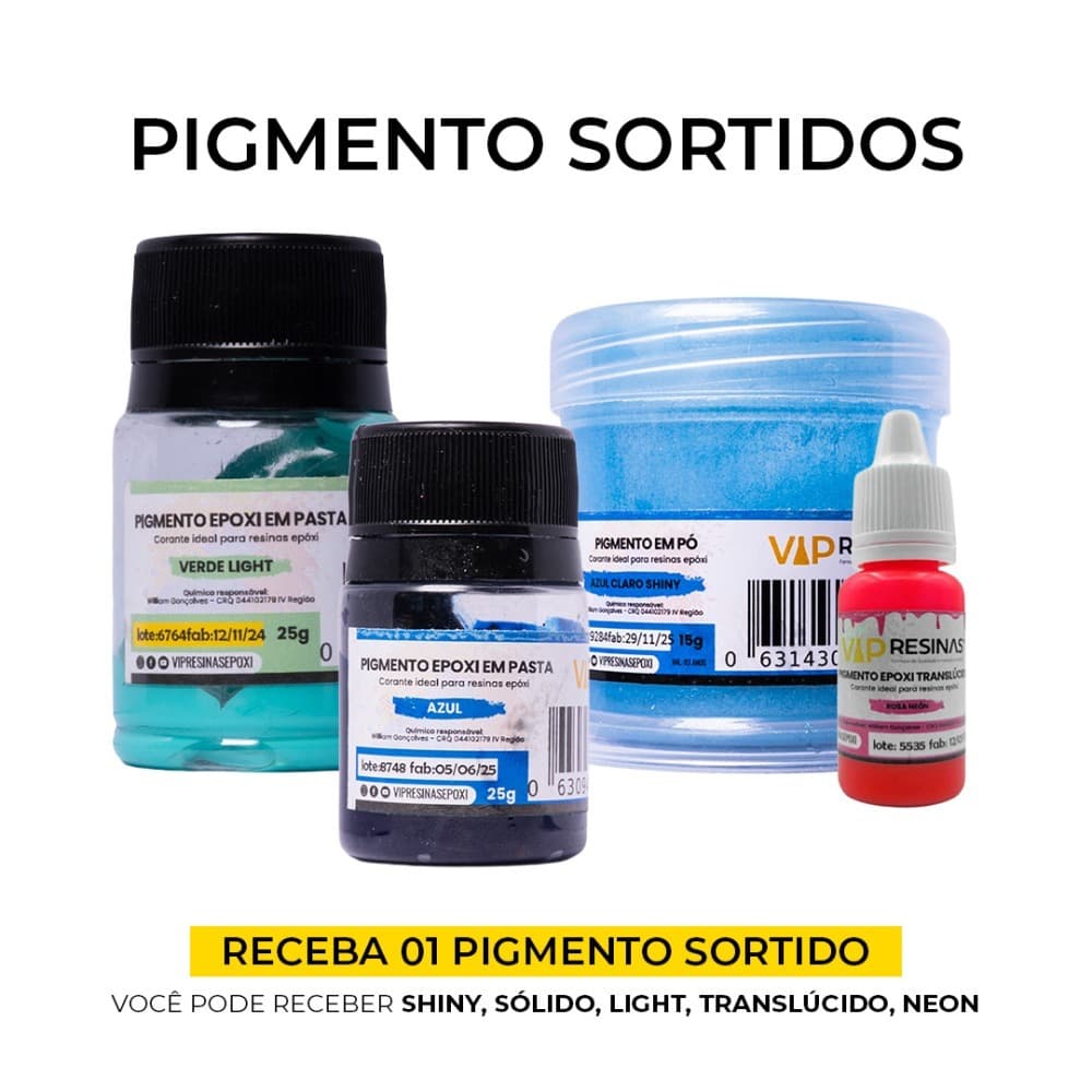 Pigmento VIP Resinas - 1 Unidade - Qualquer Linha e Tamanho (Sortidos)