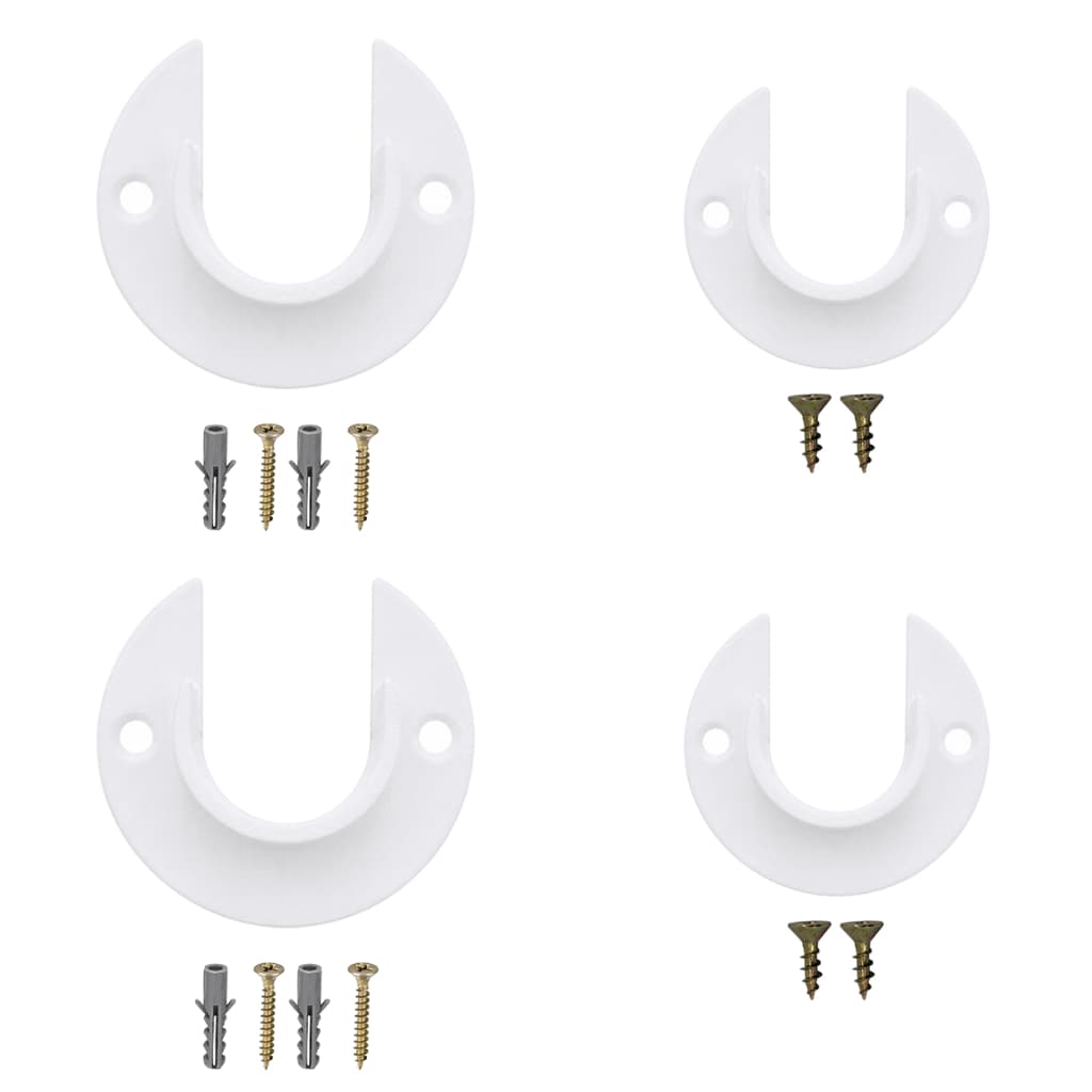 2 Pares Suporte Parede Roseta Flange para Varões de Cortina 28mm e Cabideiro 19mm