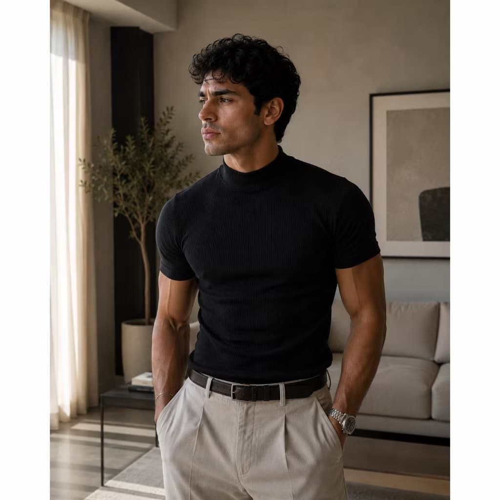 Camiseta Slim Gola Alta Old Money