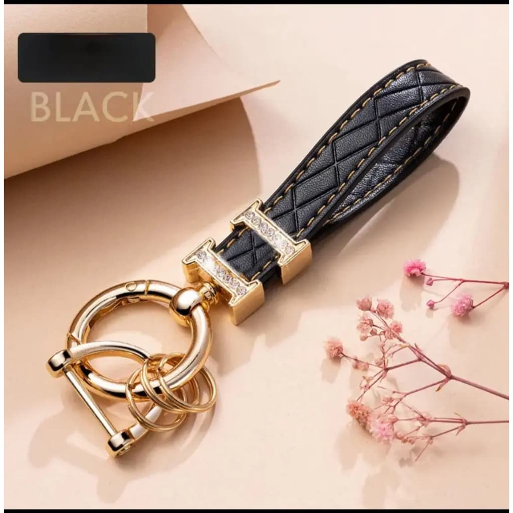 Chaveiro Cordão Couro Carro Acessório Strass Feminino Luxo