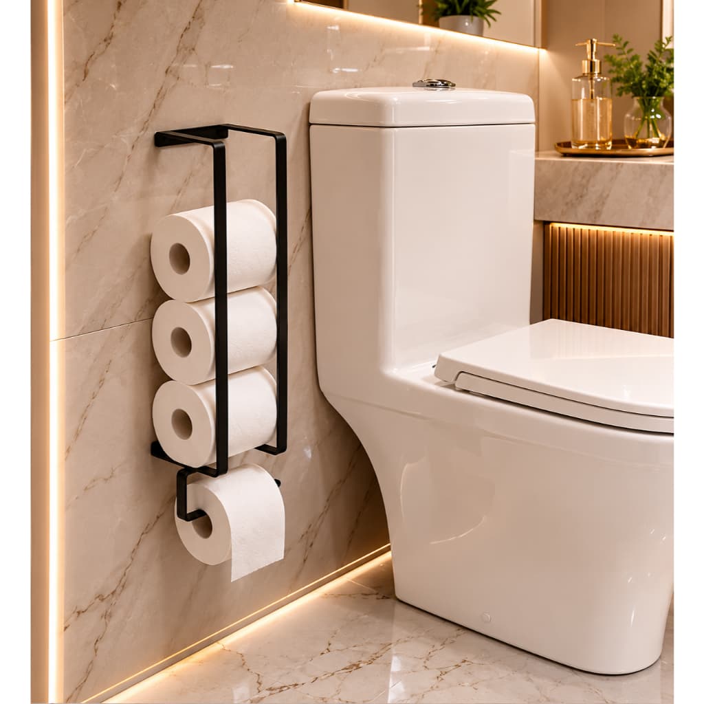 Suporte de Parede para Papel Higiênico Design Moderno Prático e Funcional
