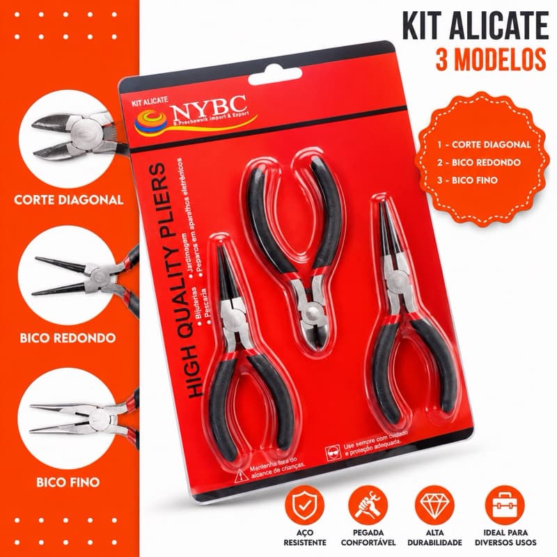 Kit De Alicates Profissional - Para Artesanato , Bijuterias e uso geral