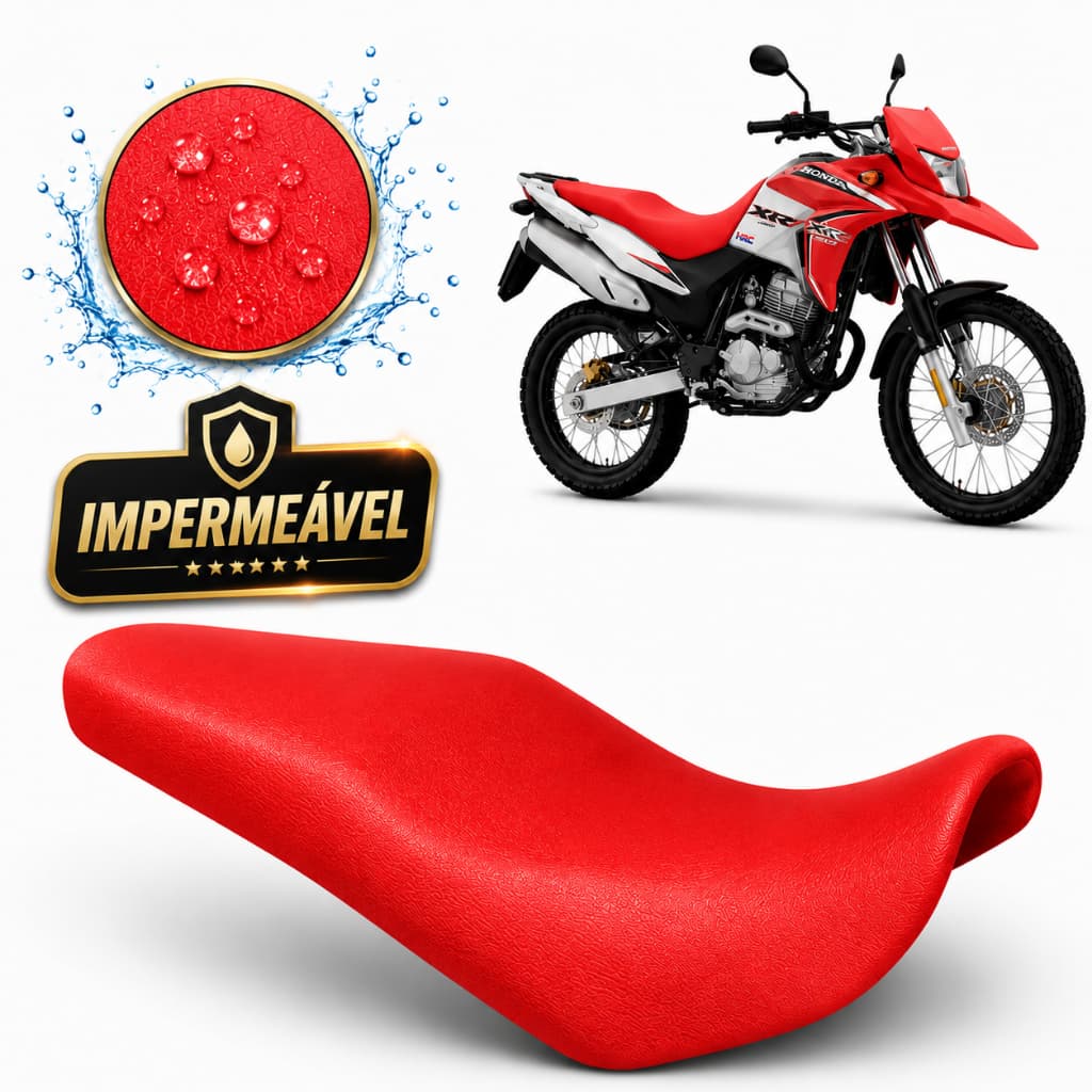 Capa de Banco Moto XRE 300 2014 2021 2022 2023 Vermelha - Proteção Reforçada Impermeável