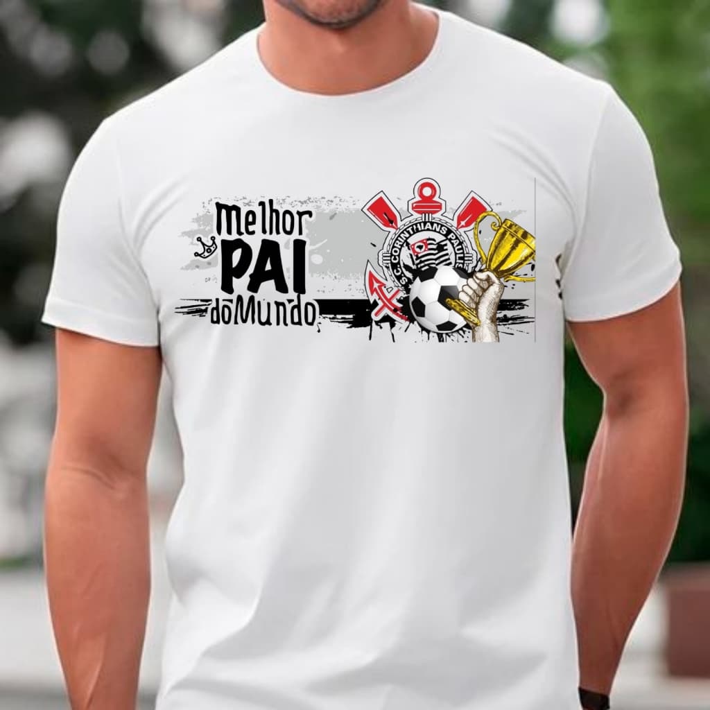 Camiseta Masculina Corinthians Dia Dos Pais \ Camisa T-shirt Pai Corinthiano