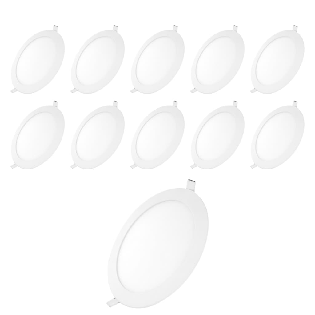 KIT 10 Plafon Embutir Led Painel Redondo Branco Frio 6500k 18w Asus
