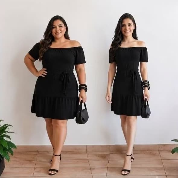 Vestido Feminino Midi Ciganinha Ombro a Ombro Casual Moda Evangélica Elegante Cintura Ajustável Tamanho Único Plus Size.