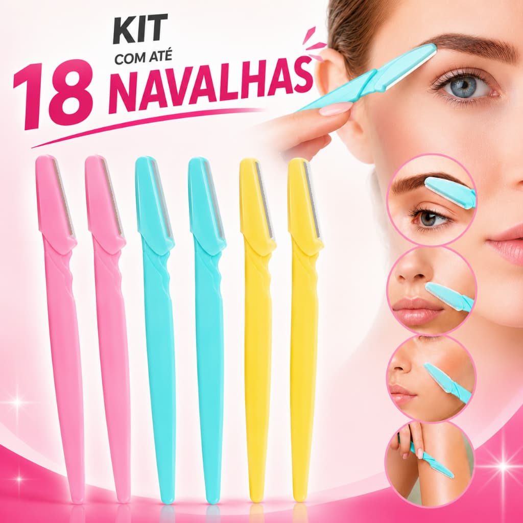 6/12/18 Lâmina Sobrancelha e Rosto Navalha Navalhete Depilação Facial sobrancelhas buço e axila