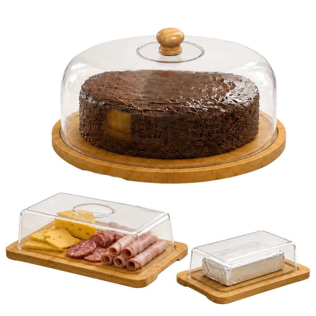 porta frios em bambu queijo boleira bolo café da manhã mesa posta ecoeden