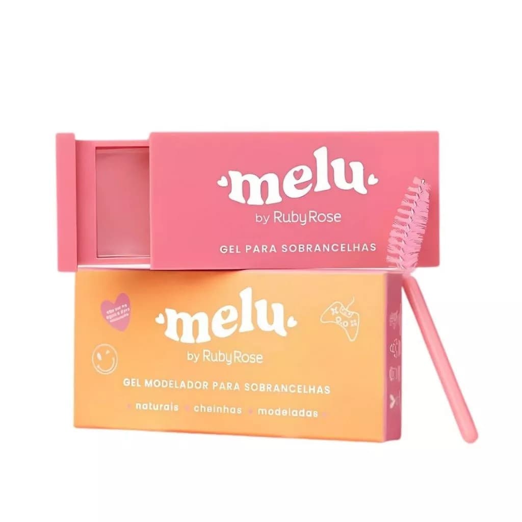 Ruby Rose Melu Gel Modelador Sobrancelhas Incolor 10g HB-F518 Efeito Natural e Modelado com Pincel Aplicador Cruelty Fre