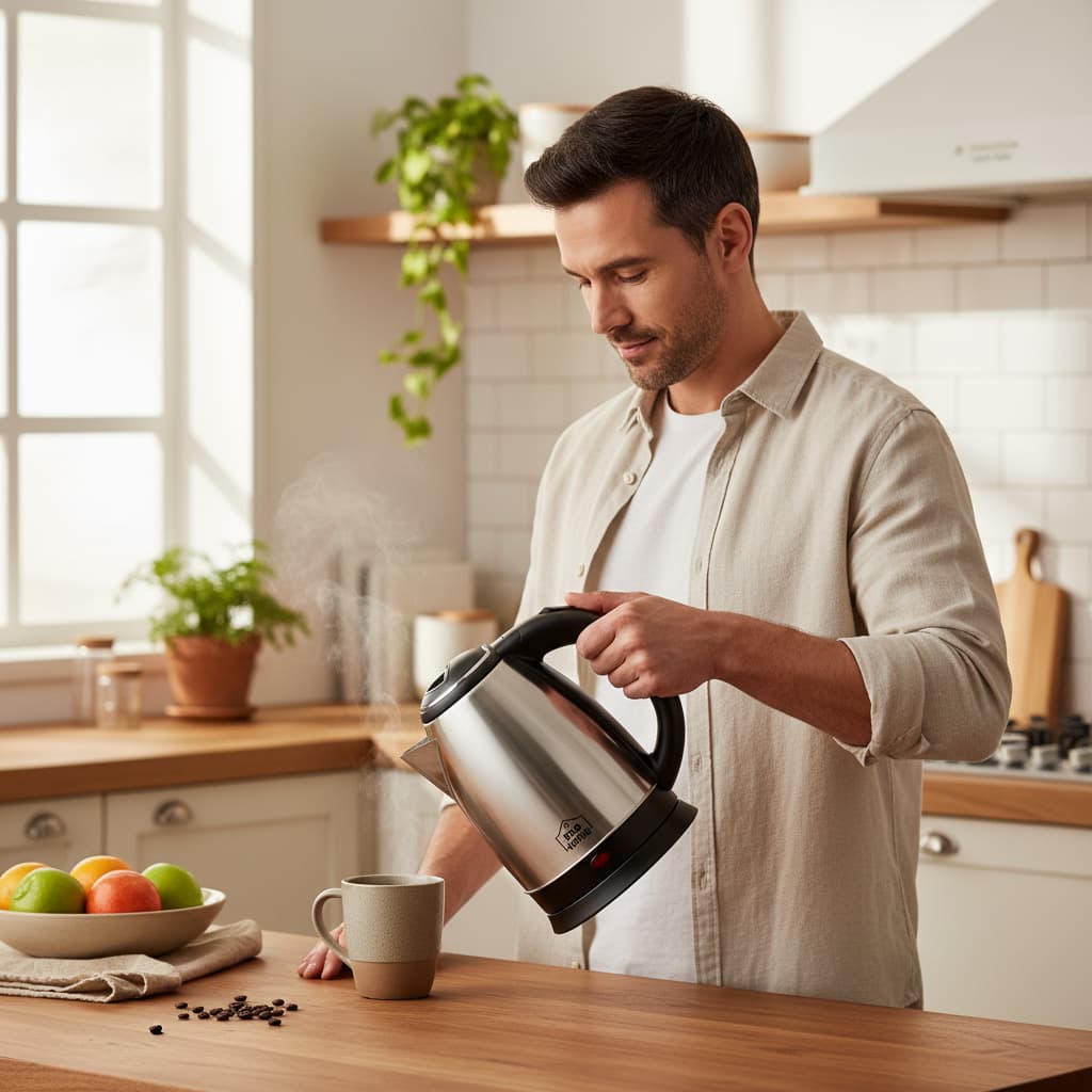 Chaleira Elétrica Inox 1,8 Litros 220V 1500W Jarra Elétrica Café Chá Aquecimento Rápido