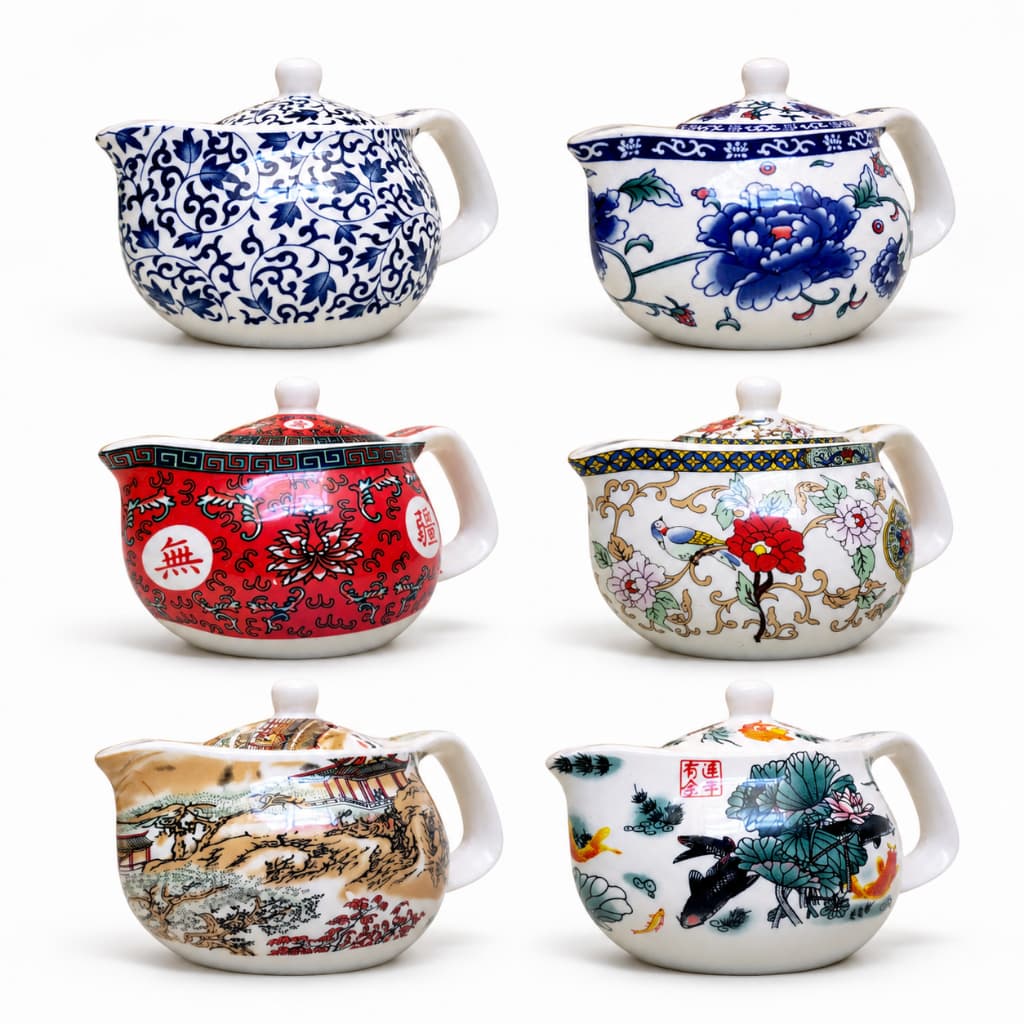 Bule Chá Porcelana Oriental Pequeno Infusor Chaleira 250ml
