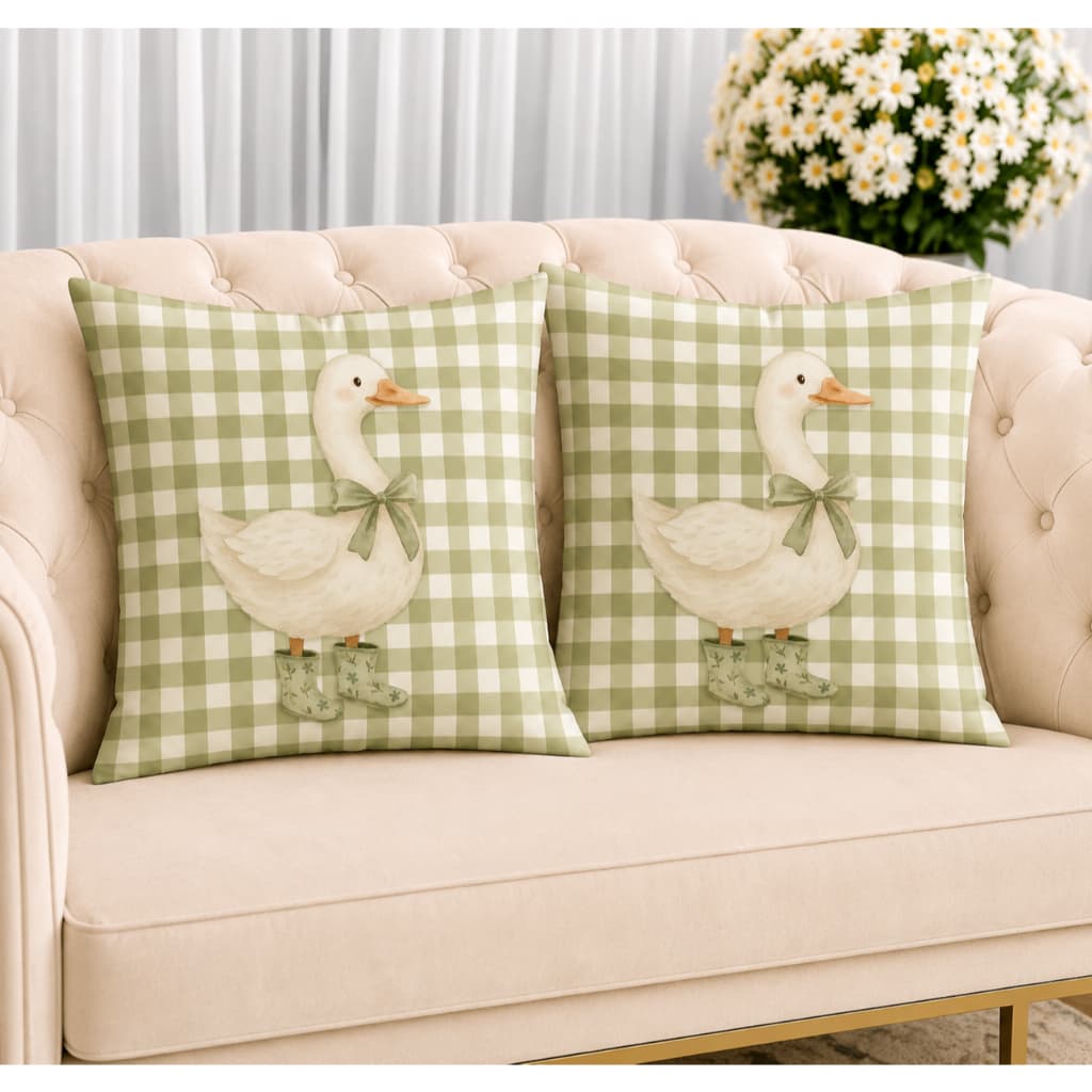 KIT 2 Capas Para Almofadas Decorativas de Luxo, Estilo Moderno Ganso Verde Sublimadas 45x45