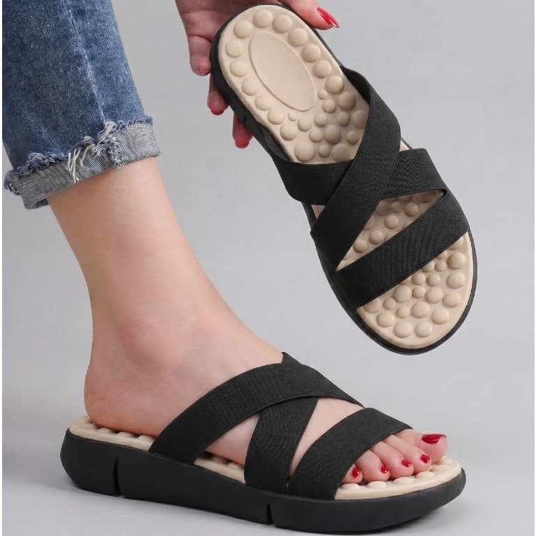 Sandália Feminina Ortopédica Confortável Para Esporão Facite Plantar Massageadora