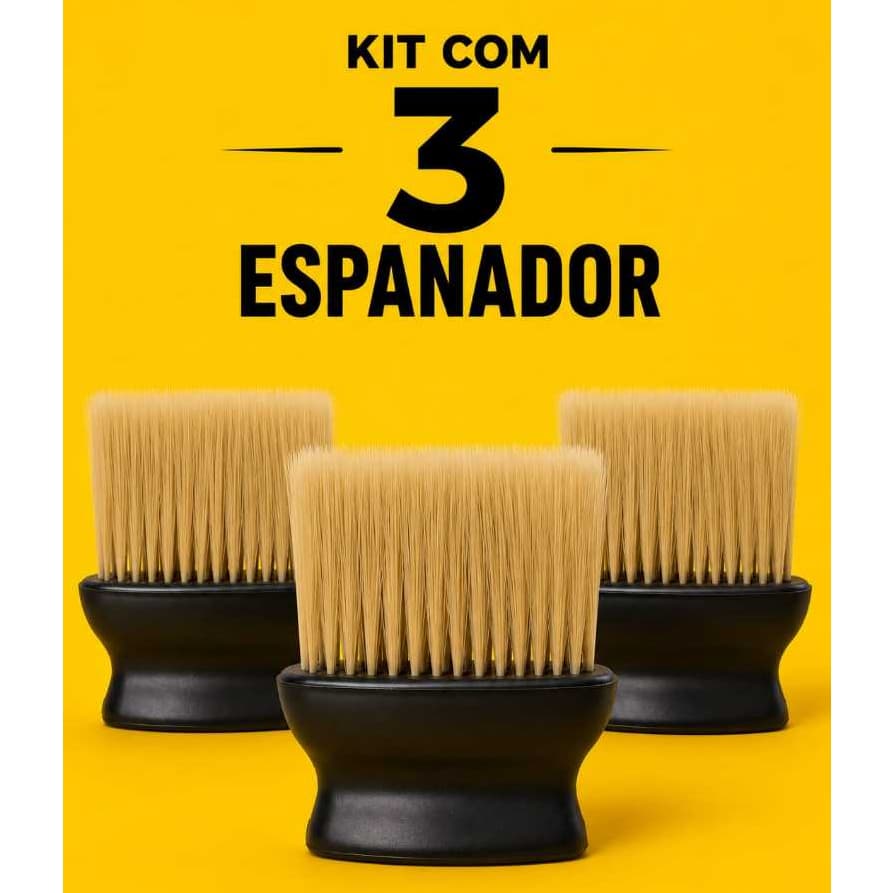 Kit 03 Espanador Vassoura Feito Em plástico para Barbearia Barbeiro Remover Resto de Pelos de Cabelo
