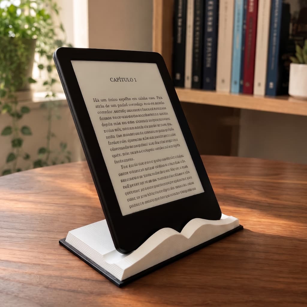 Suporte para Kindle em Formato de Livro Base de Mesa para E-reader Leitura Confortável