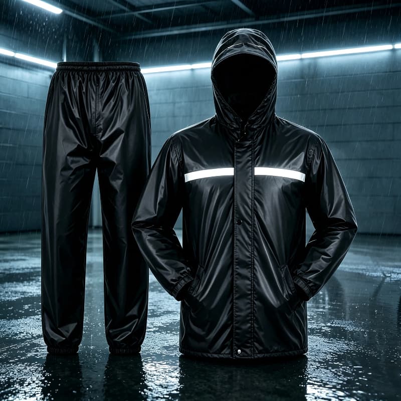 Conjunto de capa de chuva imperme¡velpara motociclistas Capa de chuva comcapuz e faixa refetiva